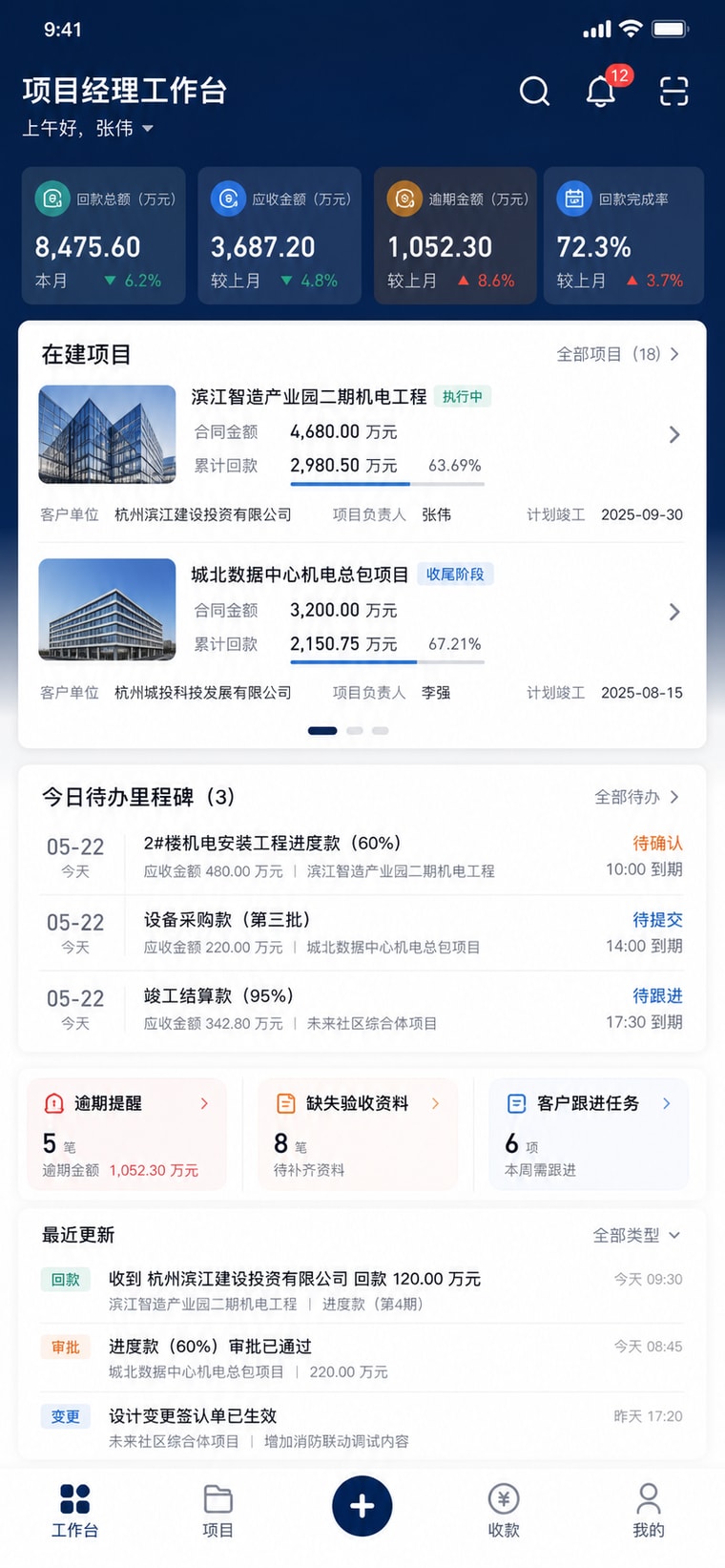 案例演示：项目经理工作台