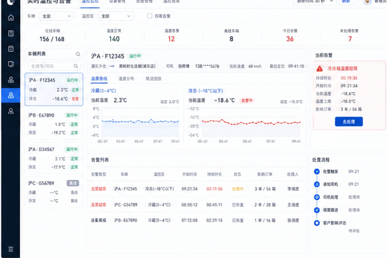 案例示意：实时温控与设备告警后台