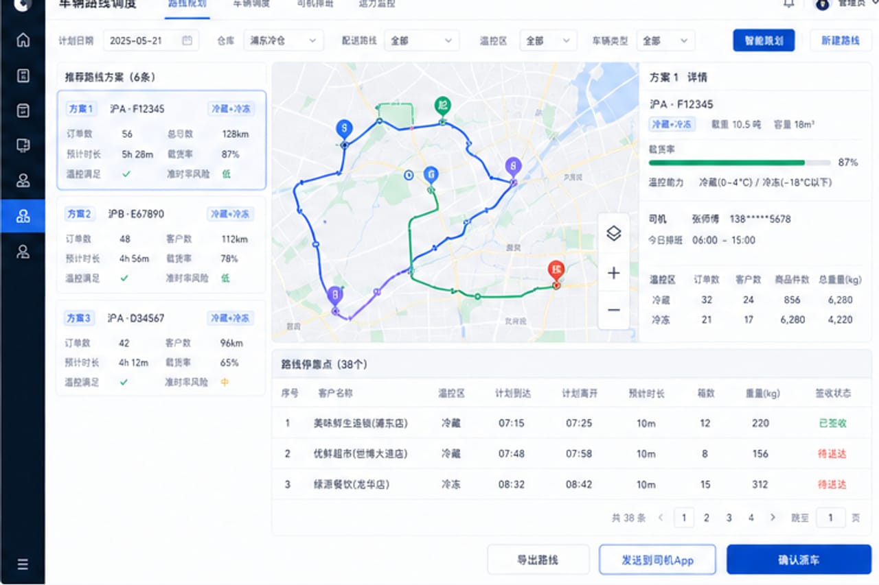 案例示意：车辆路线调度与司机排班后台